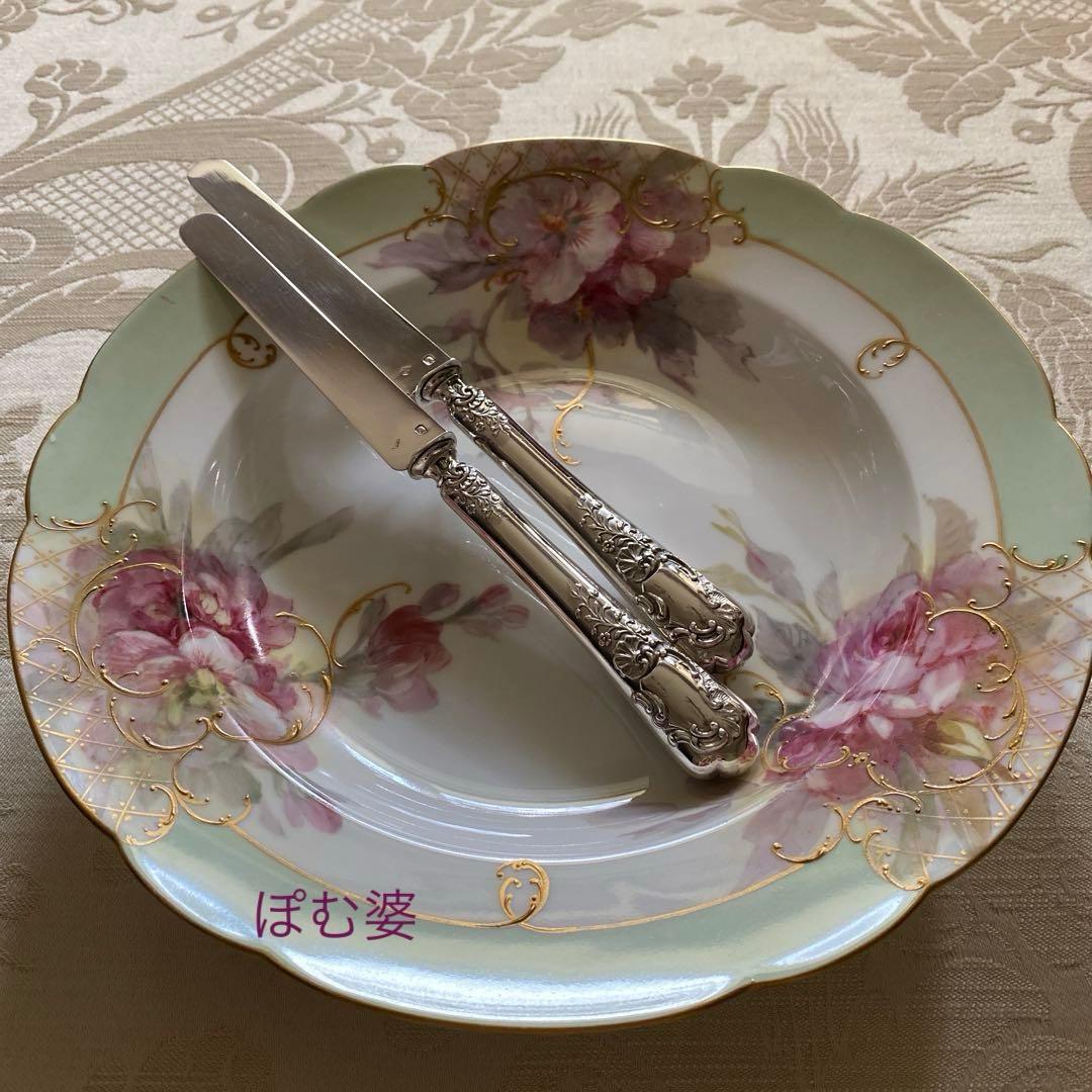 【フランス／アンリ・ラペール】純銀／デザートナイフ フルーツナイフ 2本