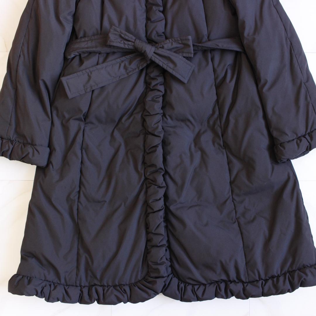 M'S GRACY フリルカラー ダウンコート LLサイズ ブラック ベルト