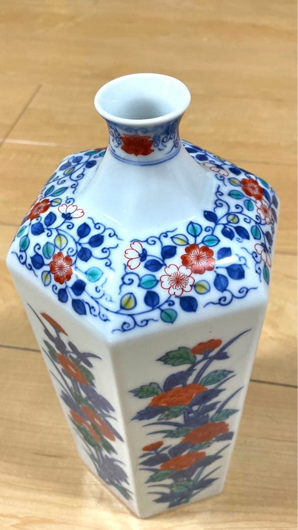 超美品　希少 右衛門 錦花模様花瓶