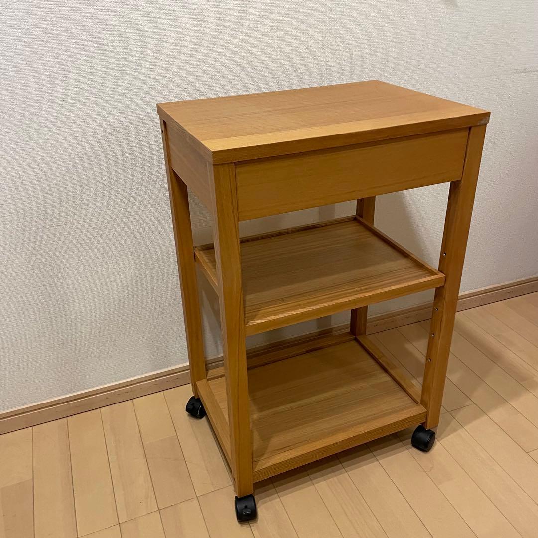 廃盤　希少　無印良品　木製ワゴン(タモ材)