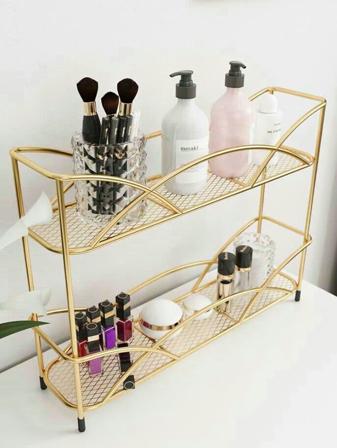 2段鉄芸棚バスルーム トイレ多層シェルフおしゃれ フロア収納ラック デスク机