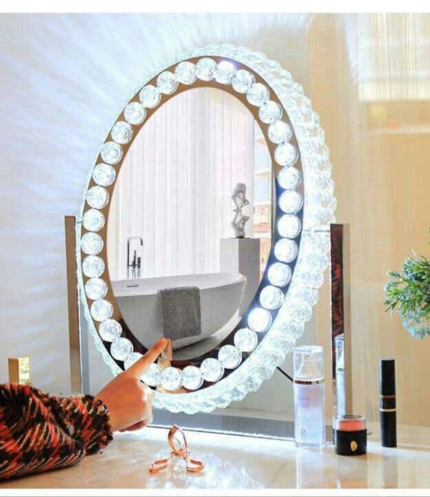 女優ミラー キラキラ オーバル