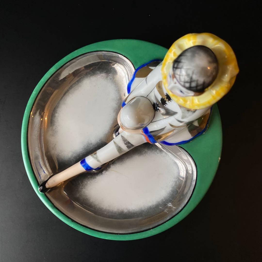 オールドノリタケ　ピエロ　アッシュトレイ　ピントレイ　アールデコ　ラスター彩