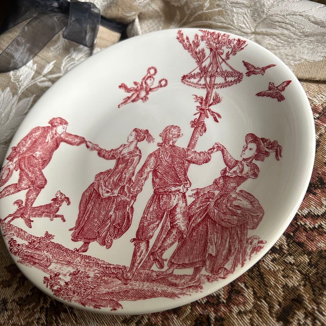 希少フランスGien【 Toile de Jouy 】トワルドジュイ プレート大