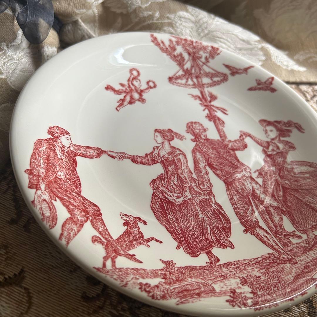 希少フランスGien【 Toile de Jouy 】トワルドジュイ プレート大