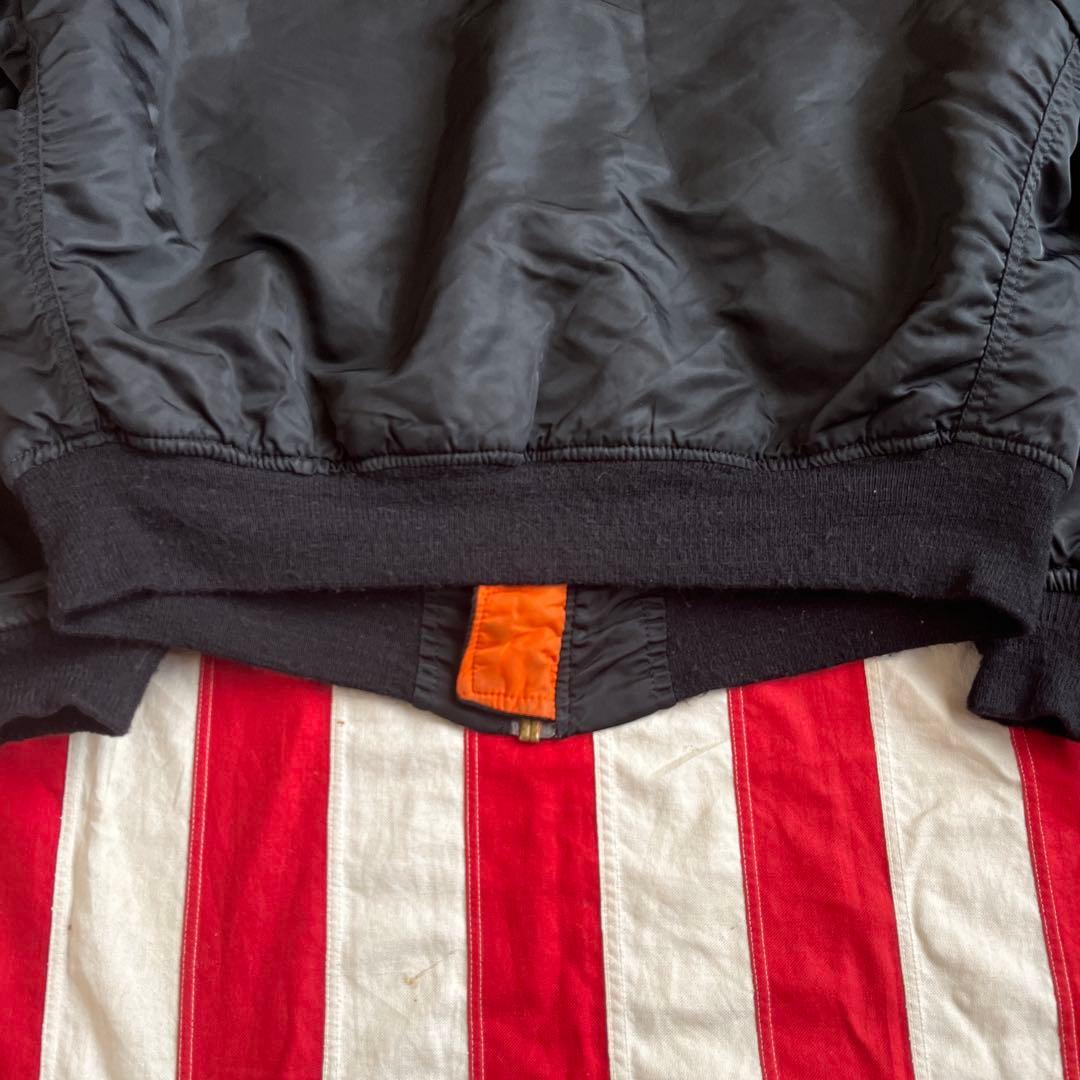 80s ビンテージ ALPHA アルファ MA-1 ブラック L アメリカ製