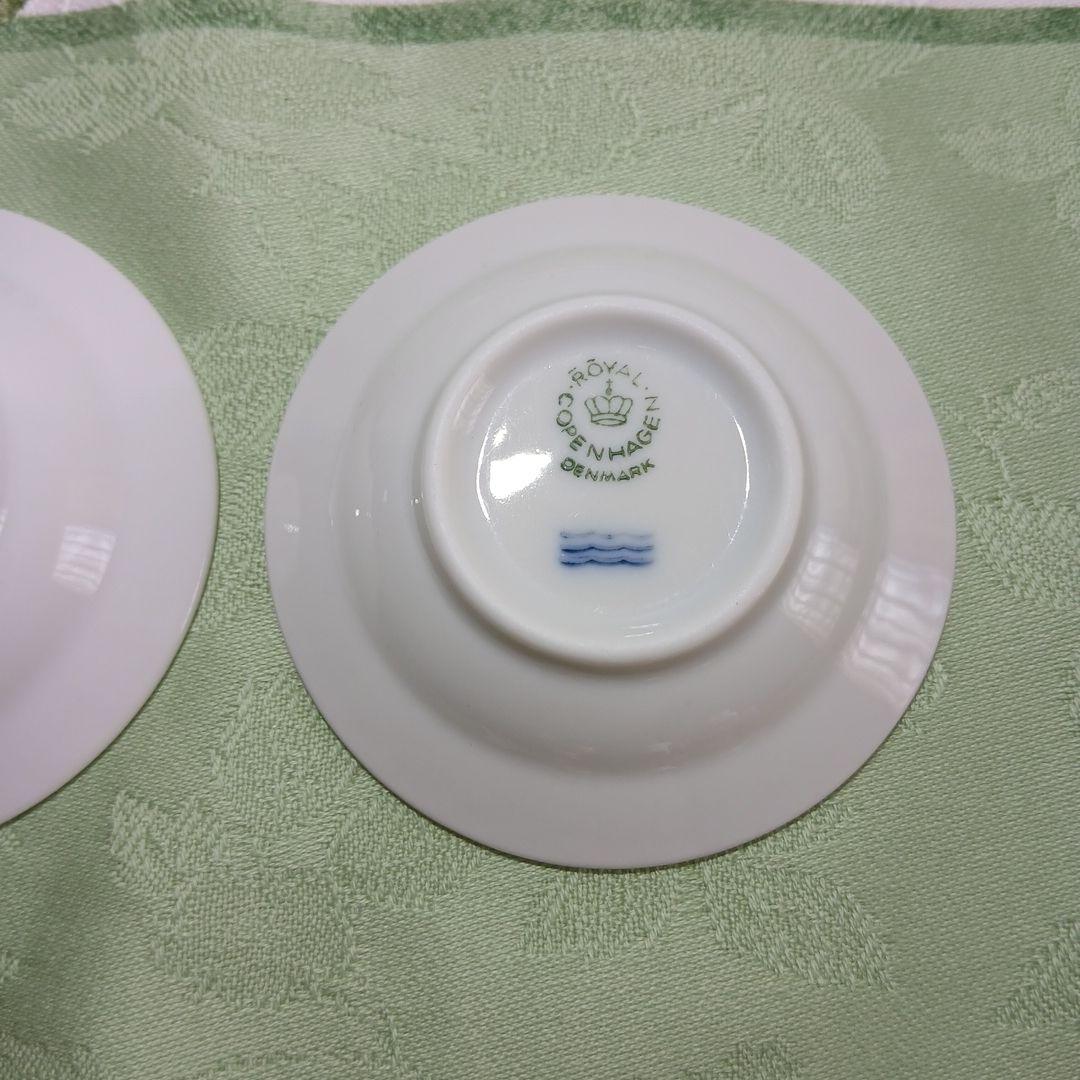 ロイヤルコペンハーゲン　ホワイトフルーテッド　ハーフレース　バタープレート　2個