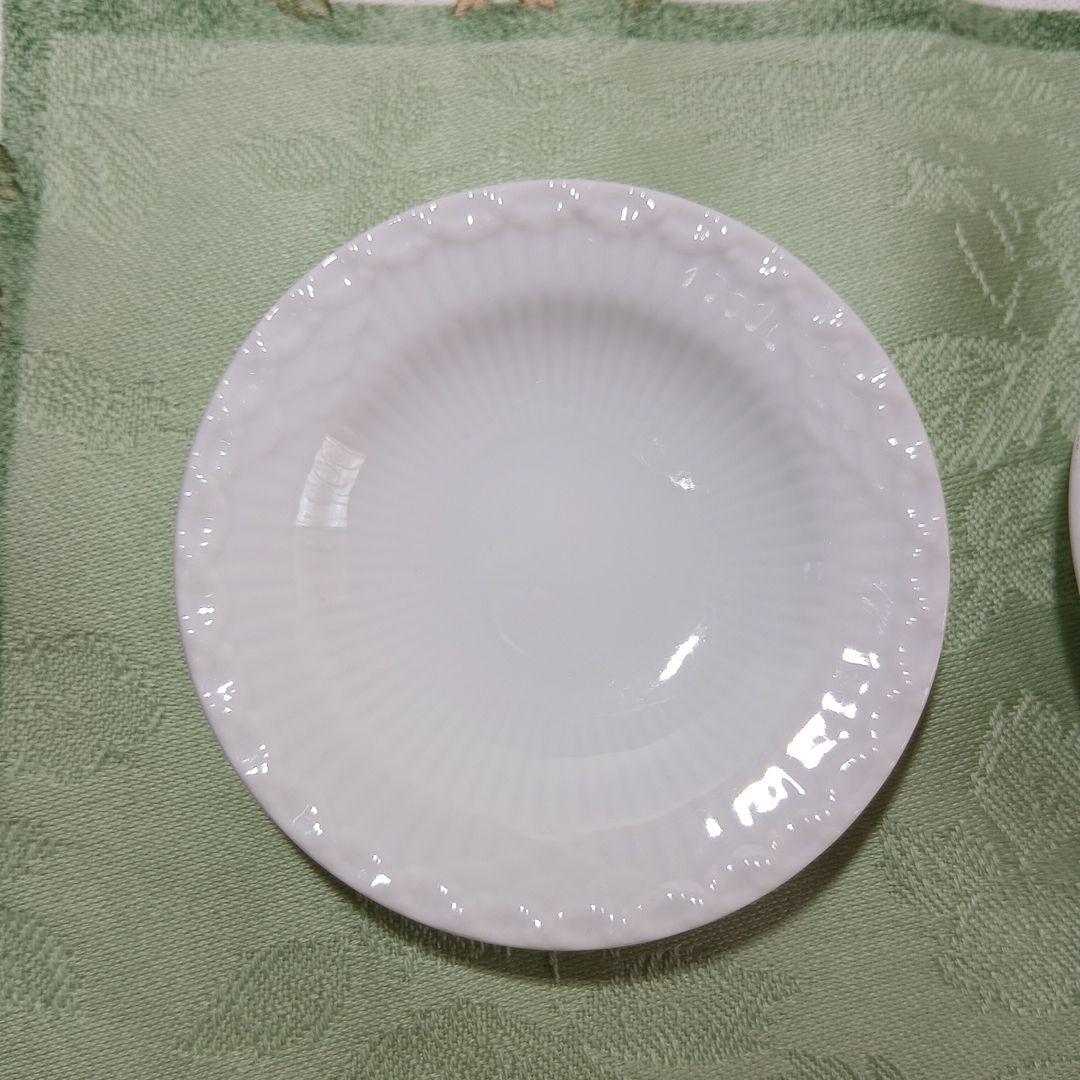 ロイヤルコペンハーゲン　ホワイトフルーテッド　ハーフレース　バタープレート　2個