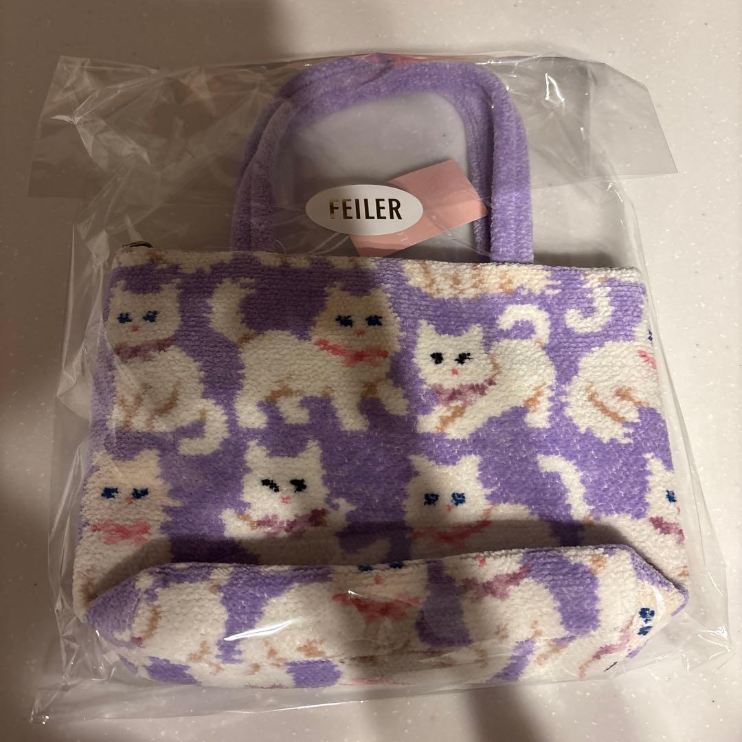 ラブラリーバイフェイラー モフモフネコチャントートバッグ パープル WEB限定