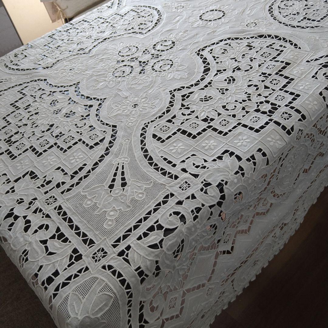 【未使用】スワトウ刺繍・テーブルクロス