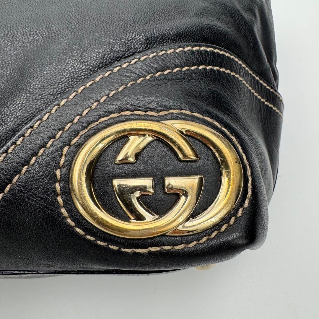 GUCCI グッチ ニューブリット レザー トートバッグ ショルダーバッグ 黒