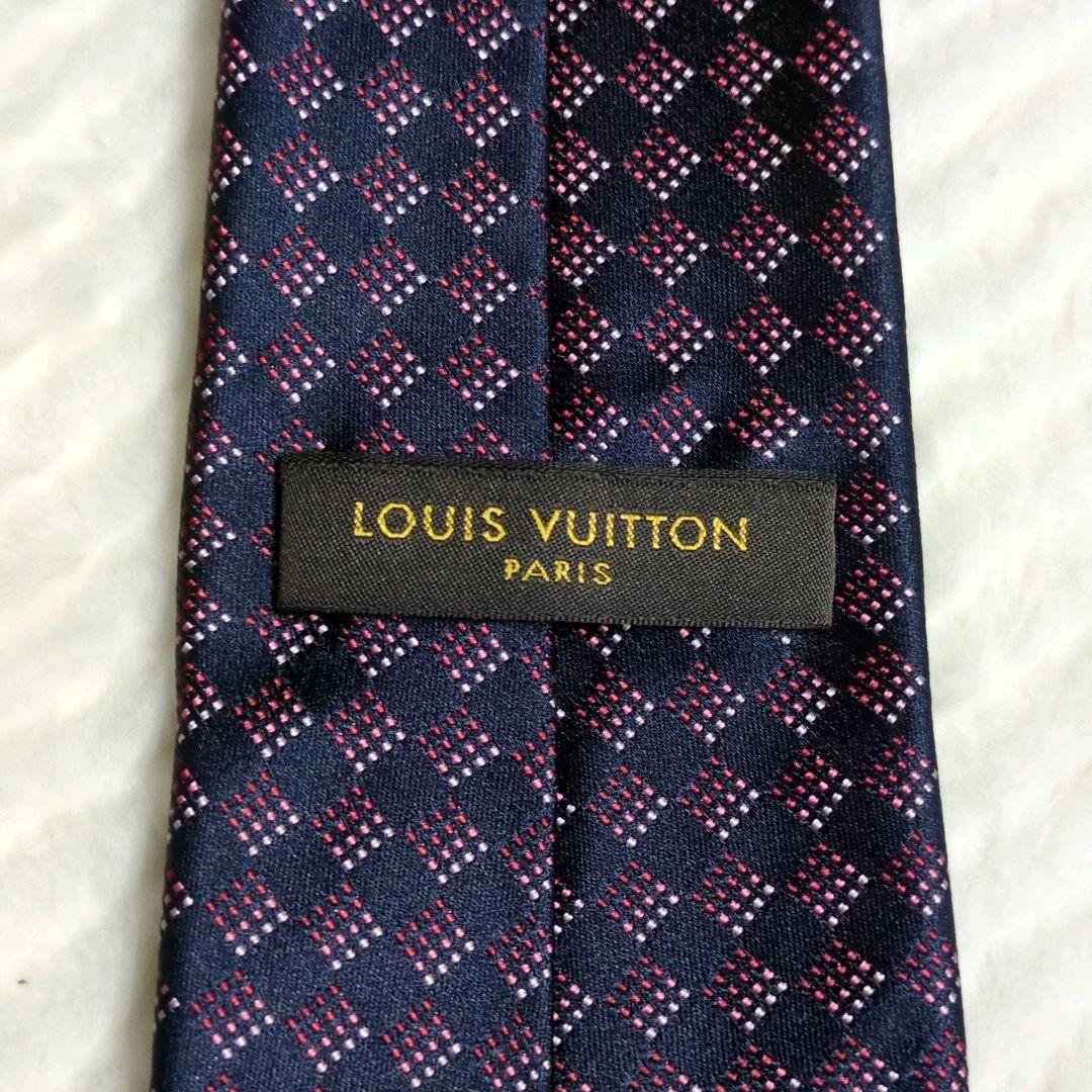 極美品　LOUIS VUITTON　ネクタイ　クラヴァット　ダミエ　あんしん鑑定