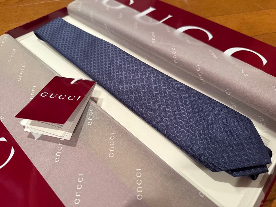 専用 SALE⭐︎新品未使用 箱•袋付きGUCCIネクタイ ブルー