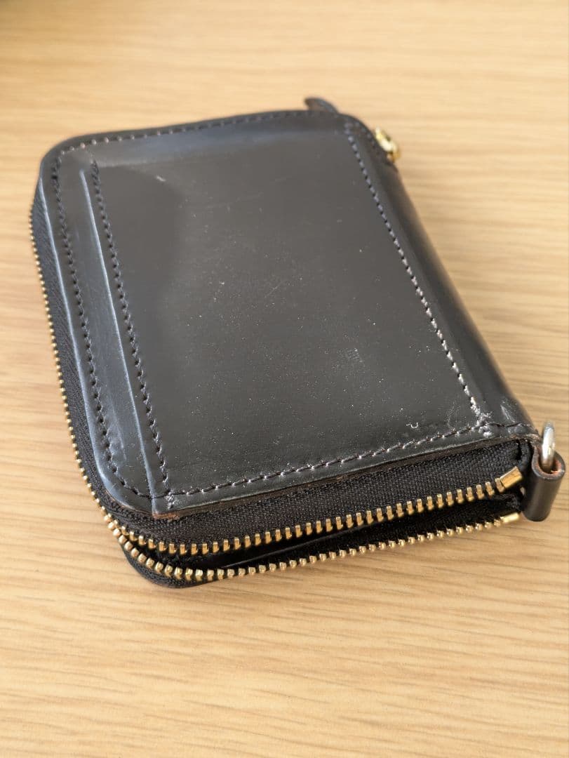 CLERK  グレンロイヤル 黒 レザー 二つ折り財布