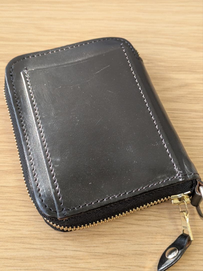 CLERK  グレンロイヤル 黒 レザー 二つ折り財布