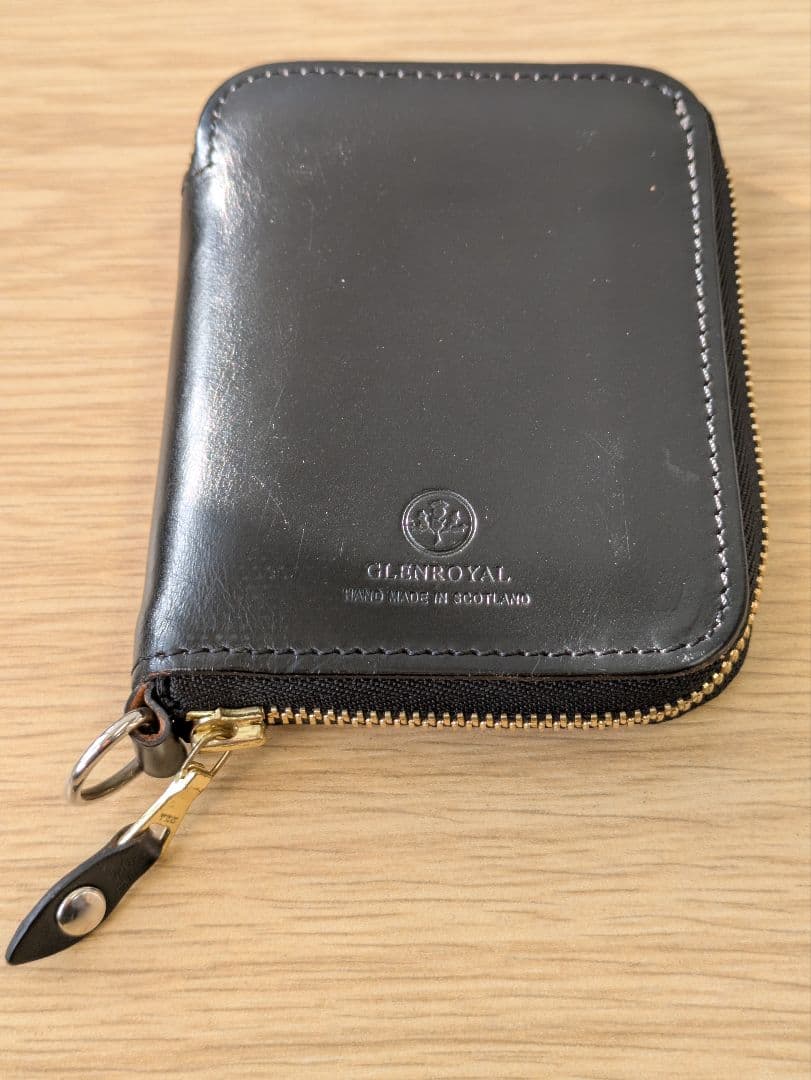 CLERK  グレンロイヤル 黒 レザー 二つ折り財布