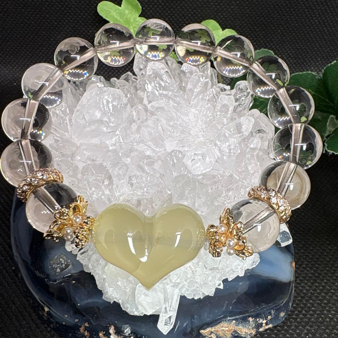 ＊みーにゃん様お取置き3/1＊シトリン　ぷっくりハート　スモーキーシトリン