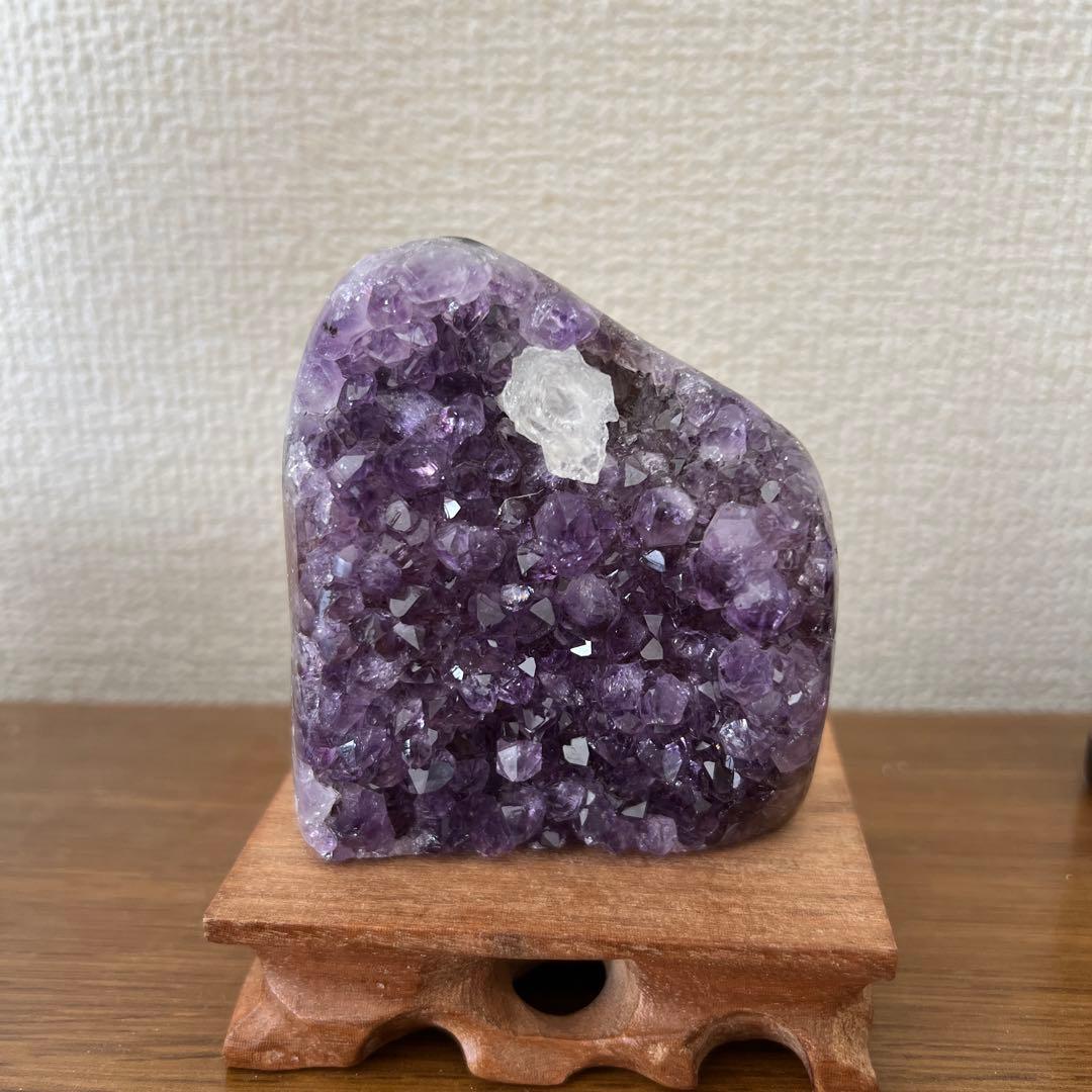 新品　高品質アメジストドームミニクラスター　台座込み 送料無料 本物保証