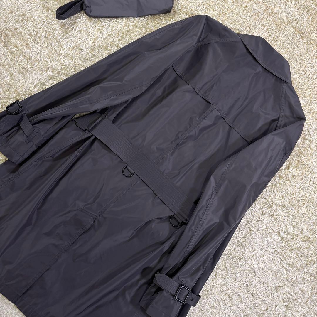 バーバリーロンドン　チェック柄　持ち運び　ポーチ付き　ベルト　トレンチコート　L