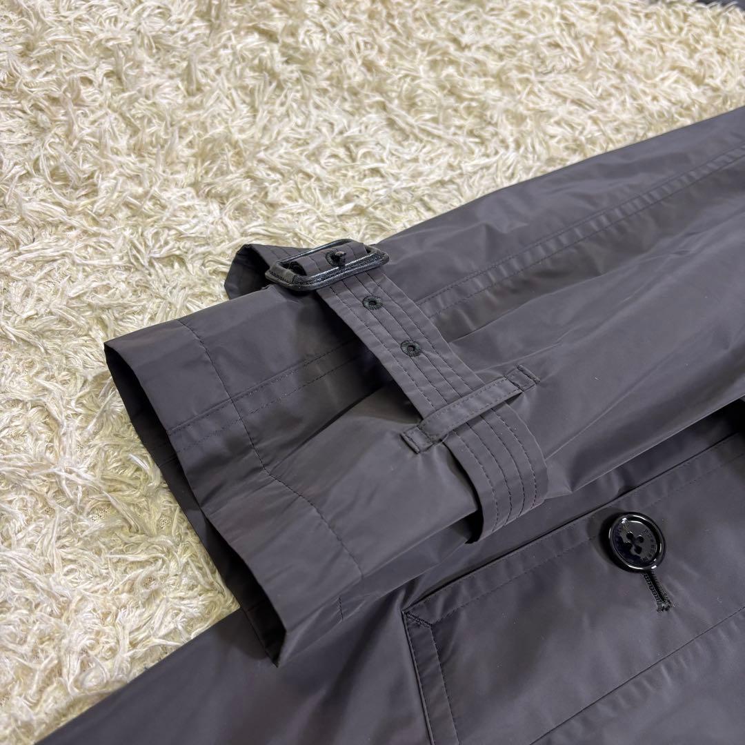 バーバリーロンドン　チェック柄　持ち運び　ポーチ付き　ベルト　トレンチコート　L