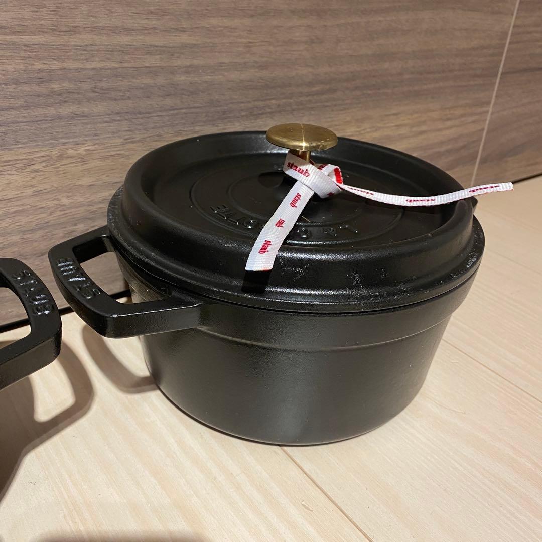 Staub ストウブ　ラウンドココット　ブラック　20cm 6点セット