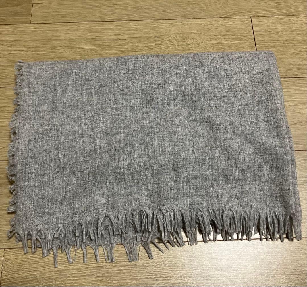 ASAUCE MÉLER ファインラムエアリーソリッドウールストール グレー