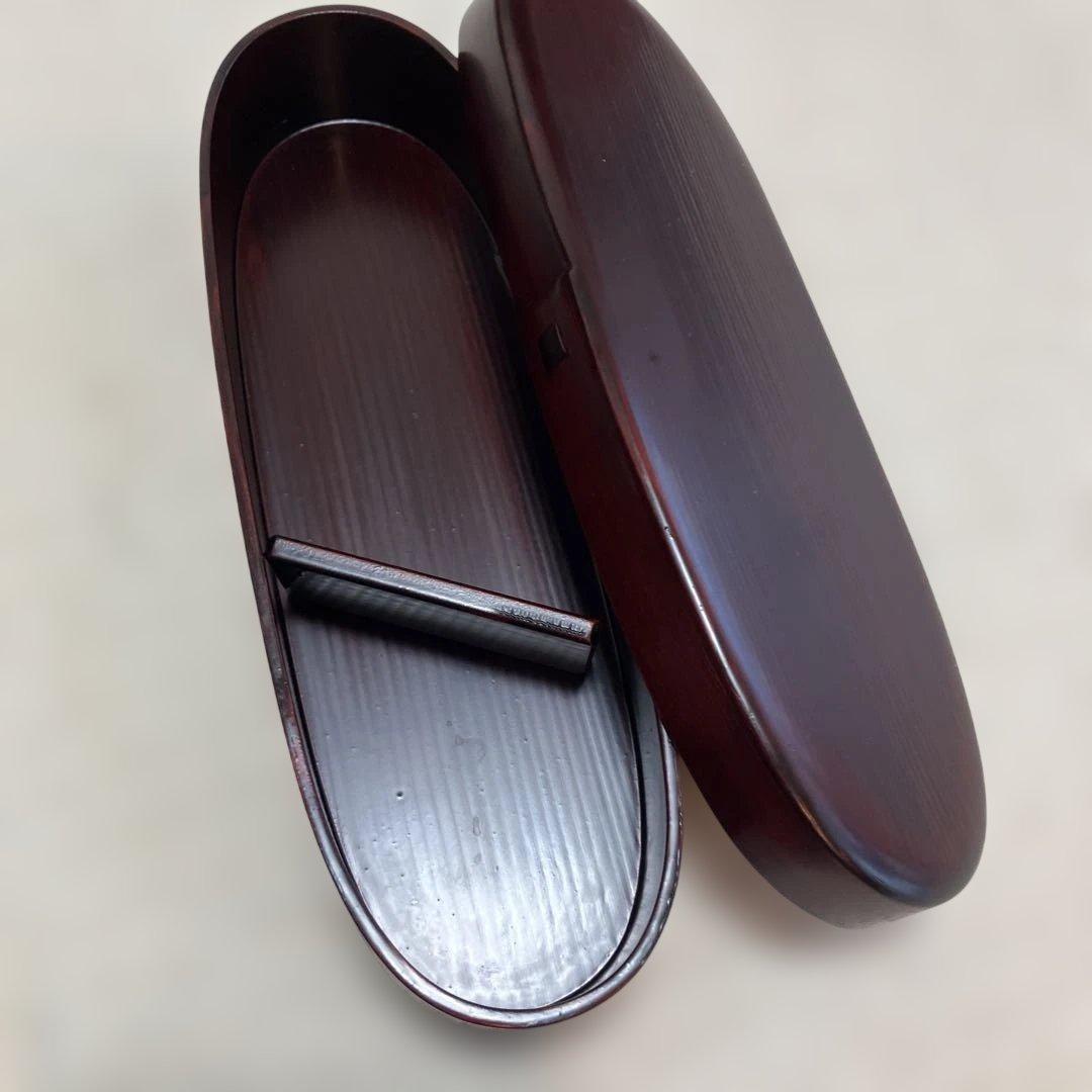 柴田慶信商店シバキ塗り 長手弁当箱　小サイズ　 仕切り板付き　　箱付き