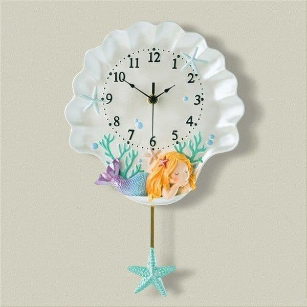 アナログ時計 壁掛け時計 インテリア雑貨 人魚姫 海の世界 振り子時計