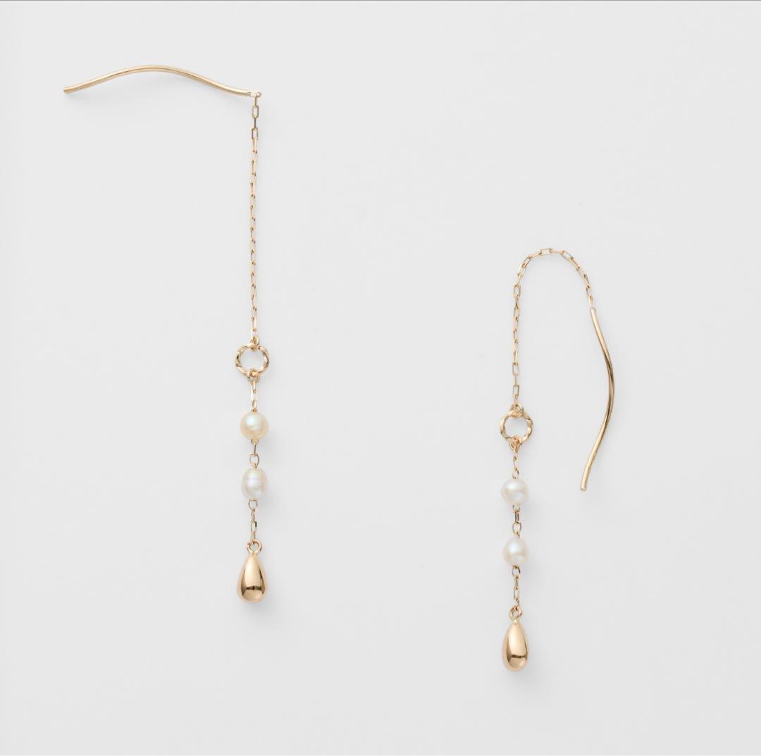 本日お値引き中【新品未使用】アガット K10アコヤパールピアス