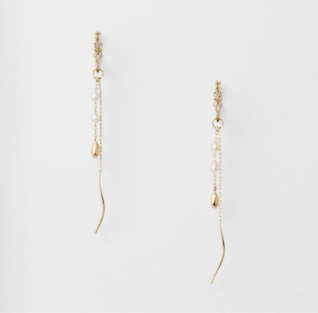 本日お値引き中【新品未使用】アガット K10アコヤパールピアス