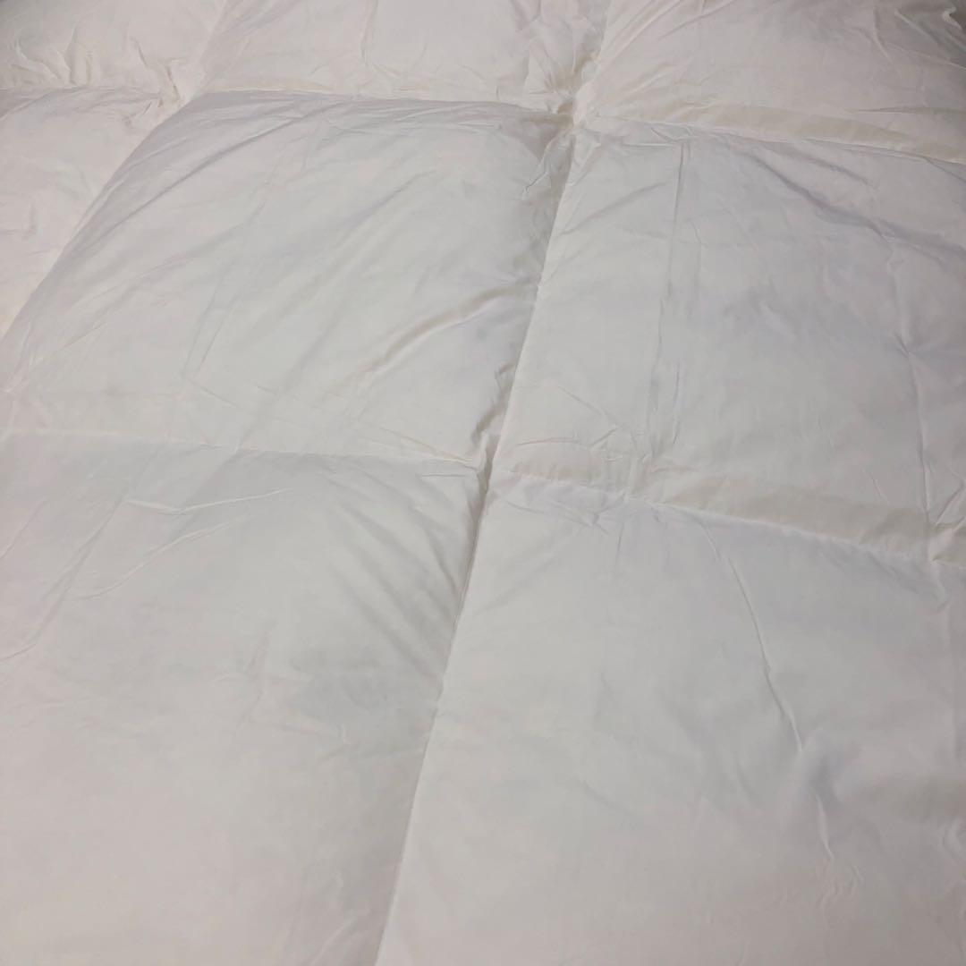 羽毛布団 クイーン クィーン ポーランド産ホワイトマザーグース 軽量生地 生成