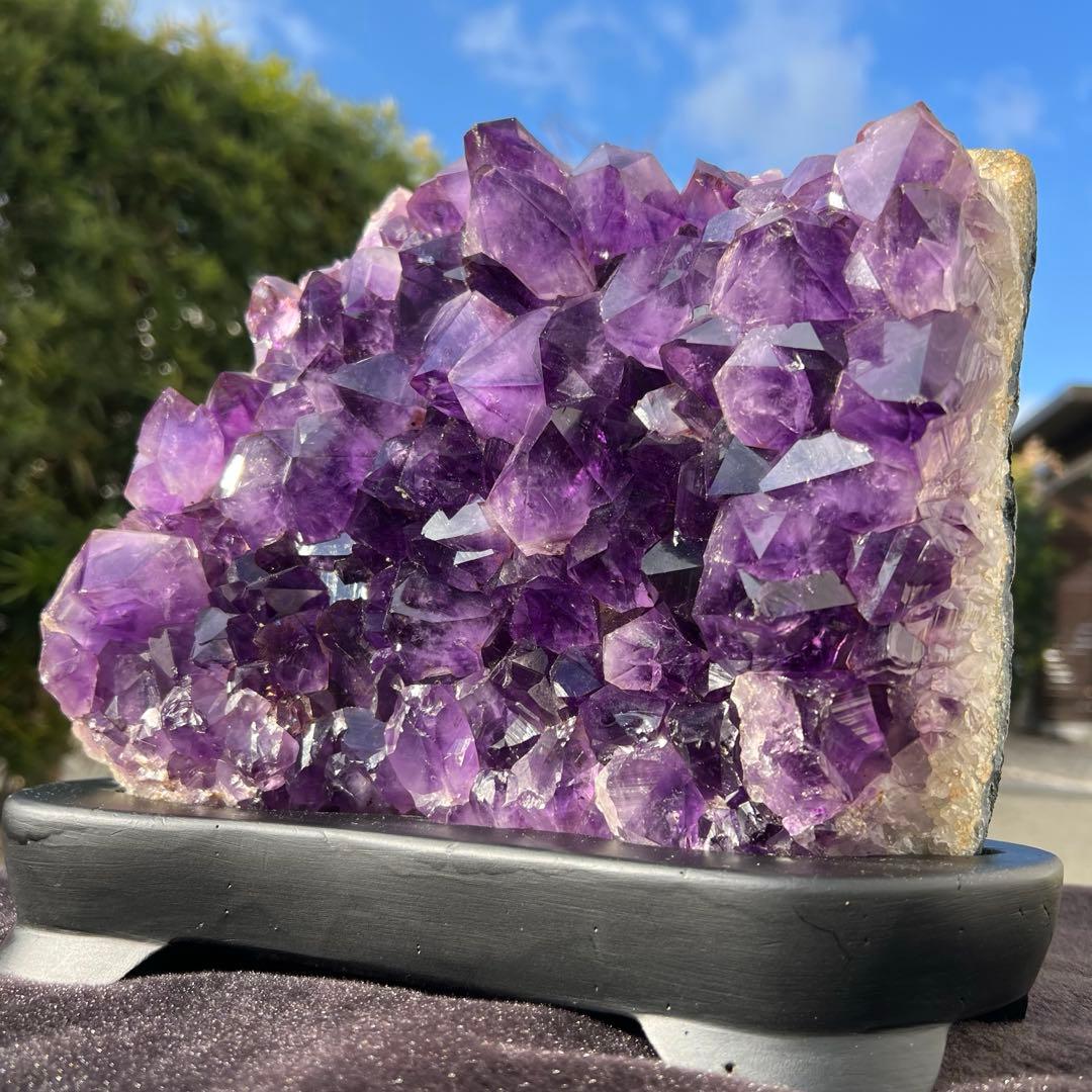 ✳️✨最高峰の濃紫ハイパワー✨極大結晶 レインボー アメジストクラスター 天然石