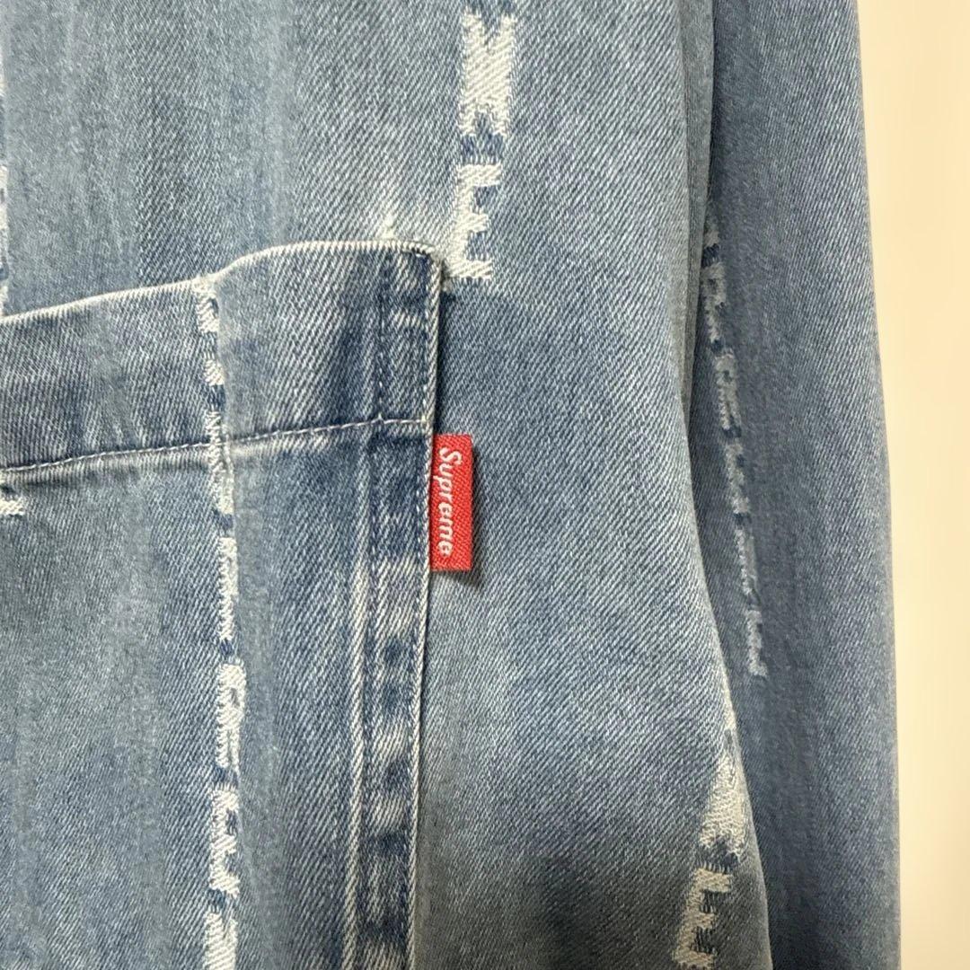 トップス Supreme Logo Stripe Jacquard Denim Shirt