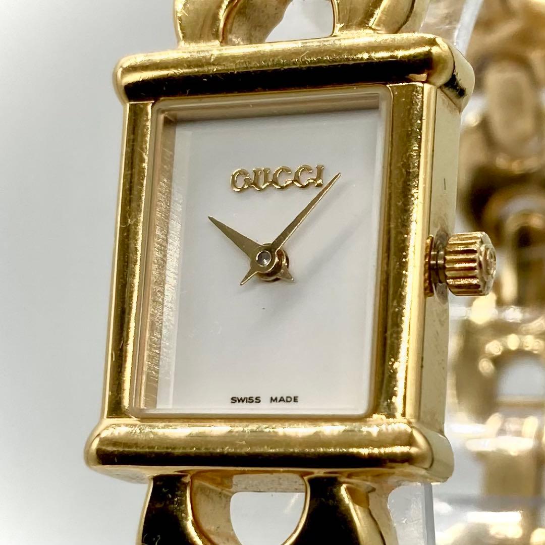 【稼動】 グッチ 腕時計 チェンジベルト 1800L 交換ベルト3色 ゴールド