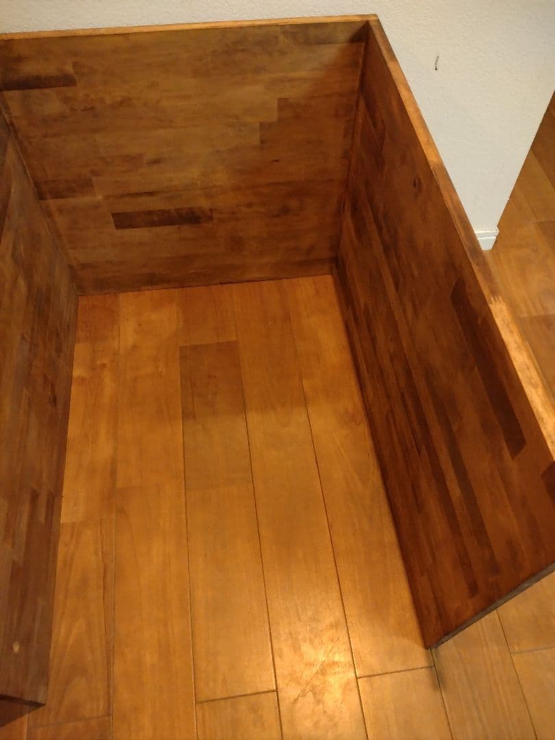 木製　ハンドメイド　オーダー　ワトコオイル　　　　　コの字　シェルフ　棚　水槽台