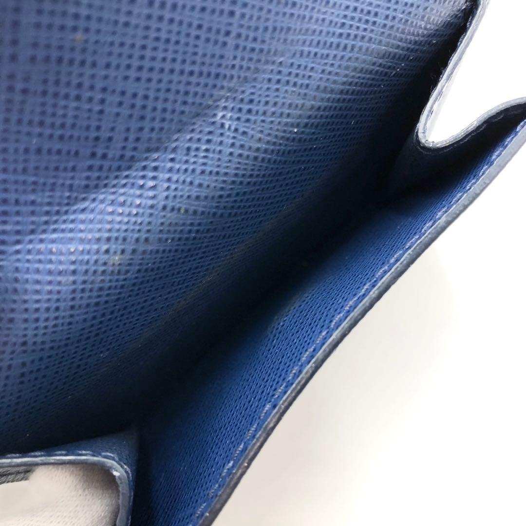 PRADA プラダ コンパクトウォレット 3つ折り財布 サフィアーノ ブルー系