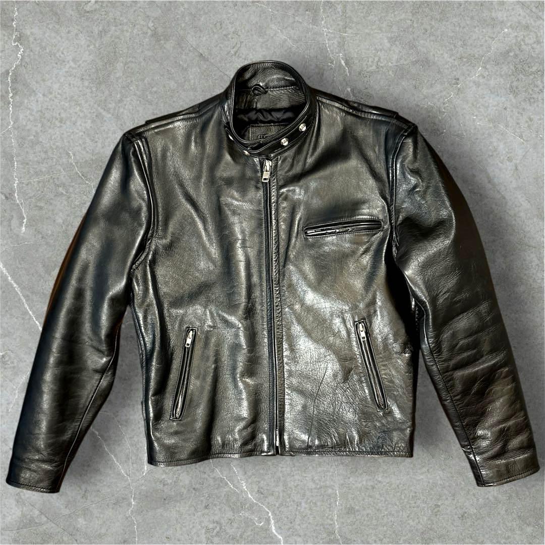 希少 American nostalgia レザージャケット 本革 シングル 黒