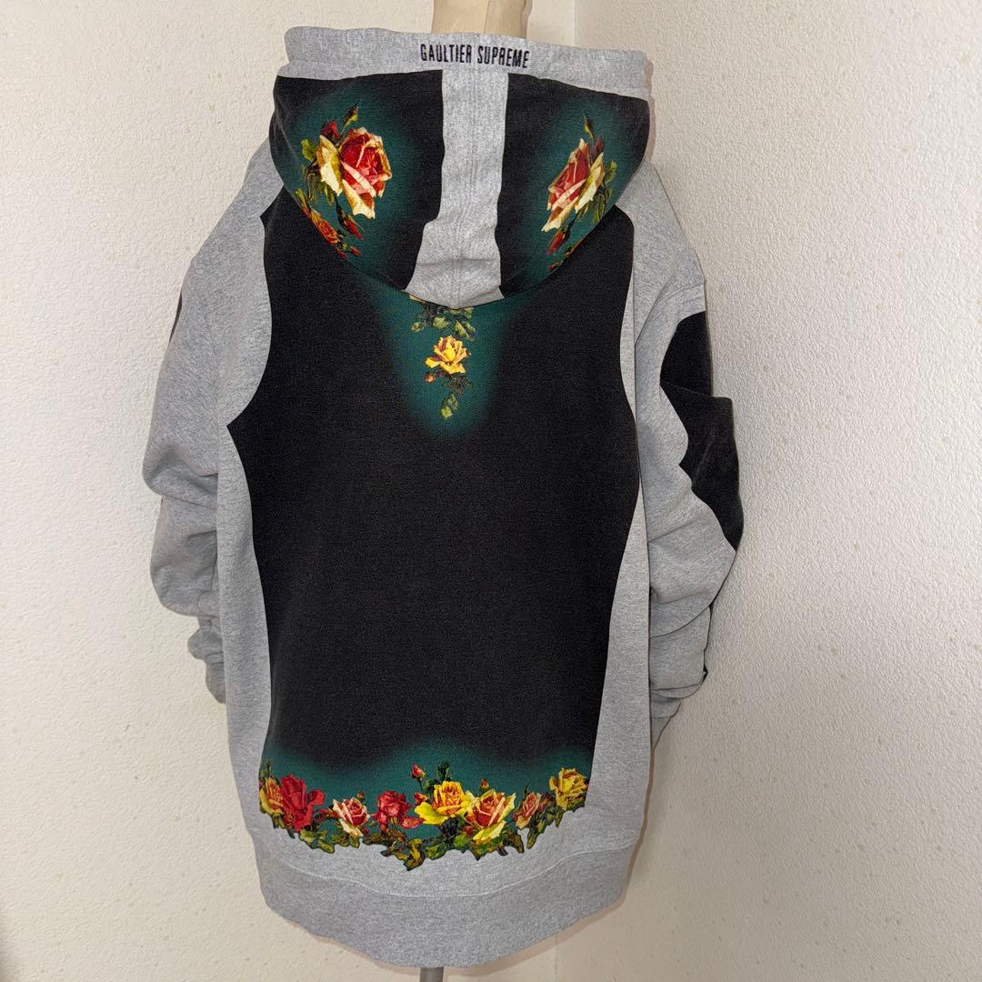 Supreme × JeanPaulGaultier パーカー グレー 花柄 L