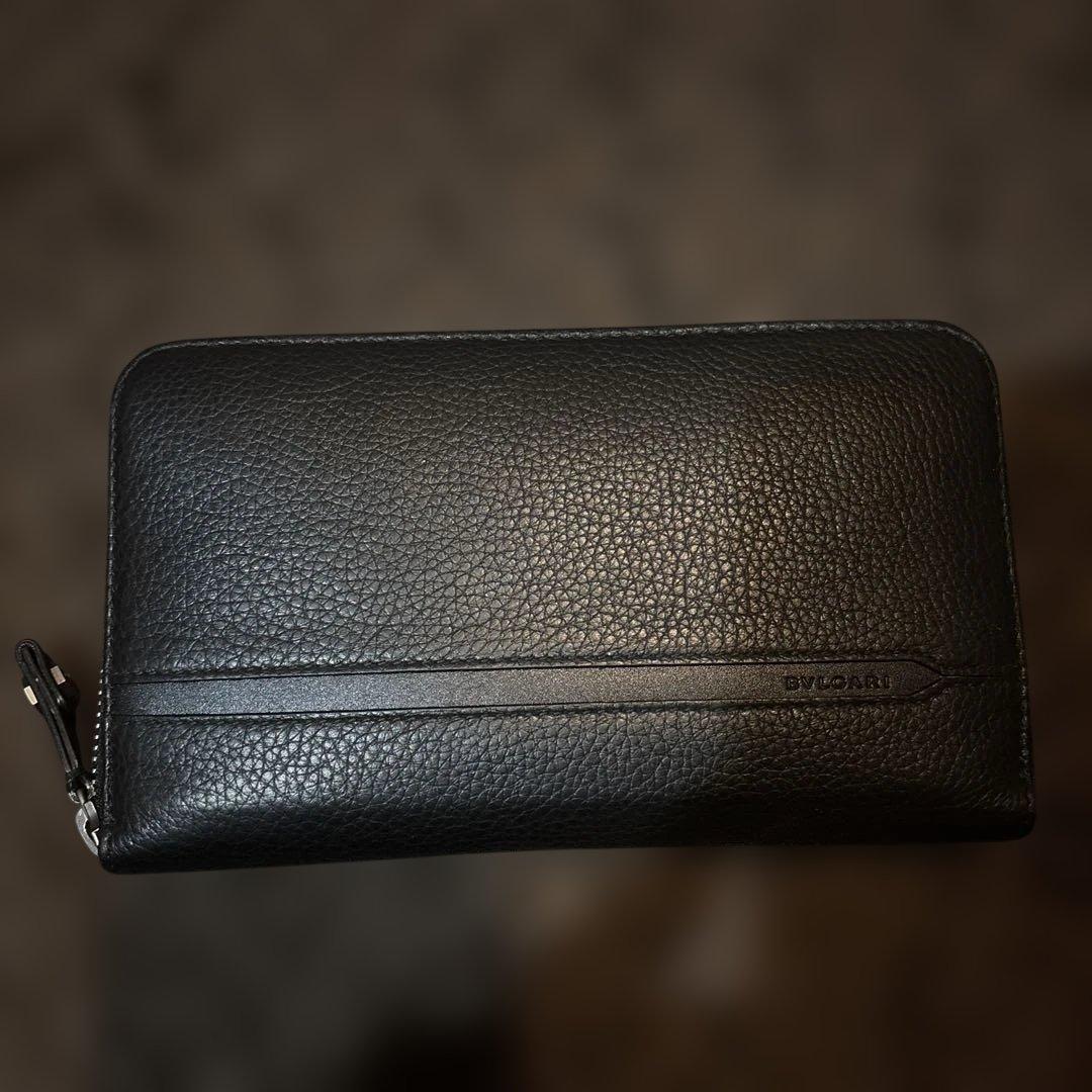 BVLGARI ブラック レザー 長財布