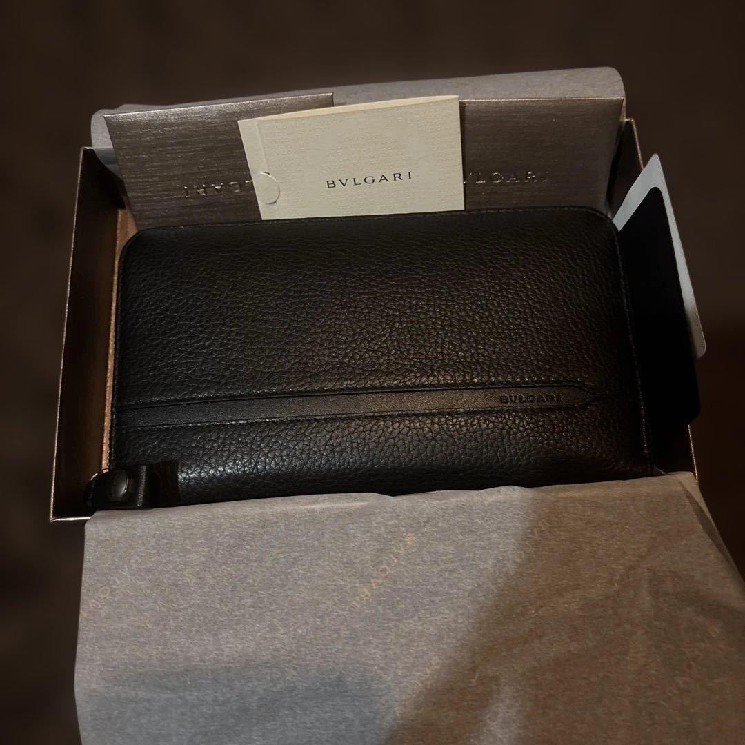 BVLGARI ブラック レザー 長財布