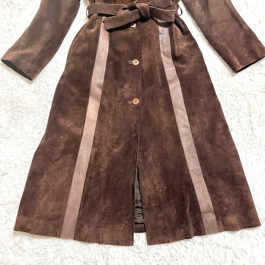 ✨希少✨Ra ロングコート レザーコート ショールカラー ベルト付き 11号 L