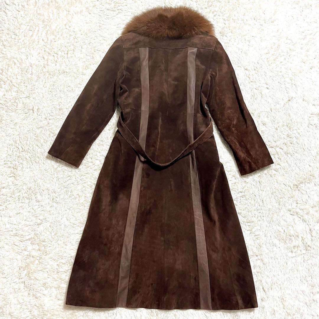 ✨希少✨Ra ロングコート レザーコート ショールカラー ベルト付き 11号 L