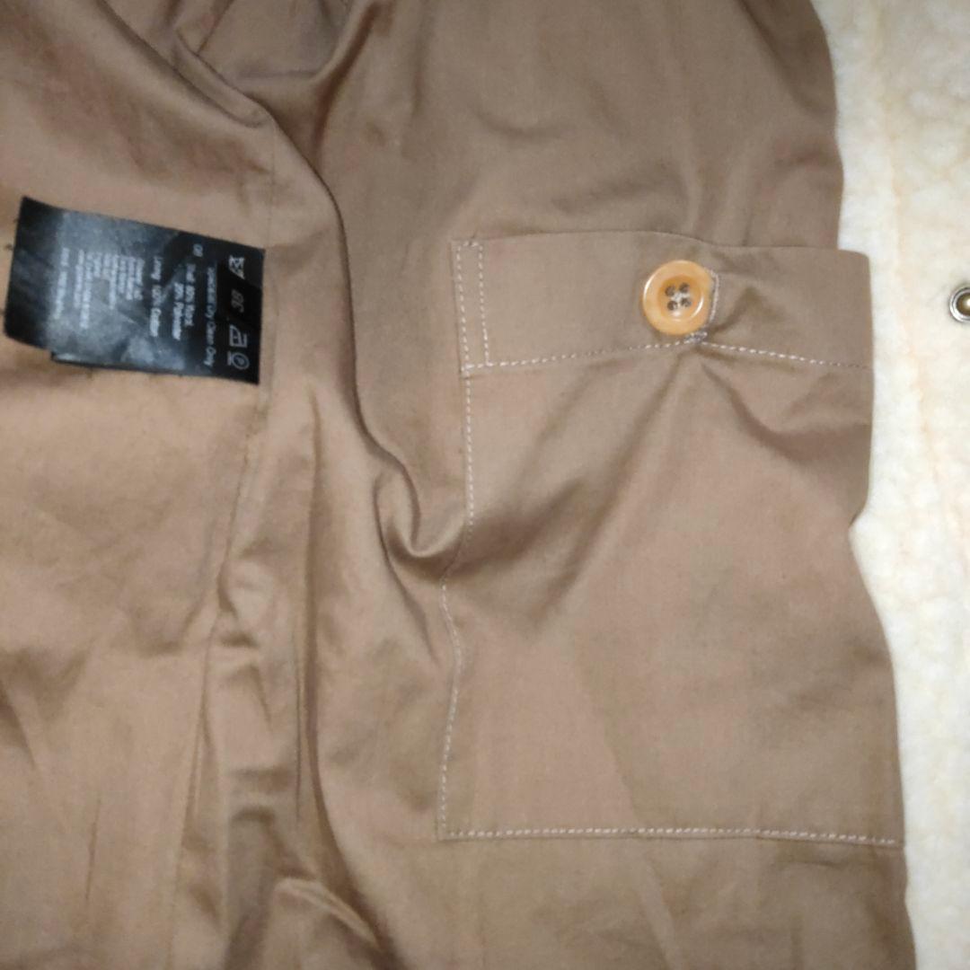 gloverall オフホワイト ダッフルコート モコモコウール 38 フード