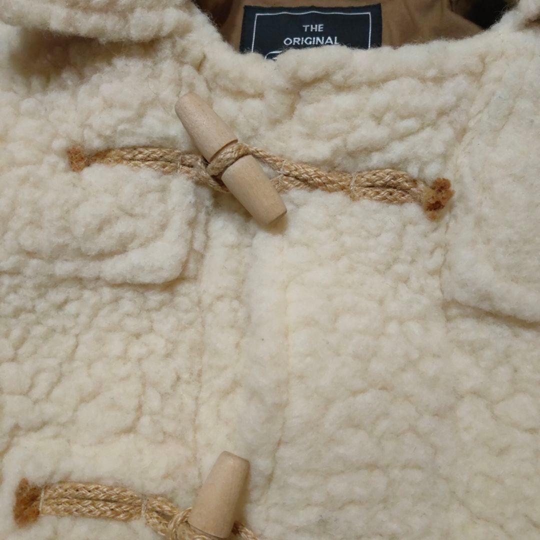 gloverall オフホワイト ダッフルコート モコモコウール 38 フード