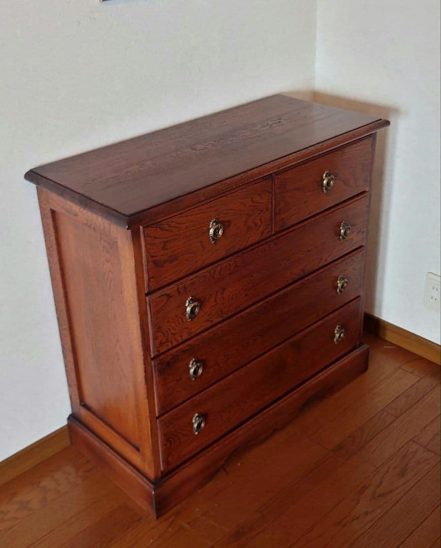 アンティーク調 チェスト4段 EZO製 エゾ クラッシック ブラウン