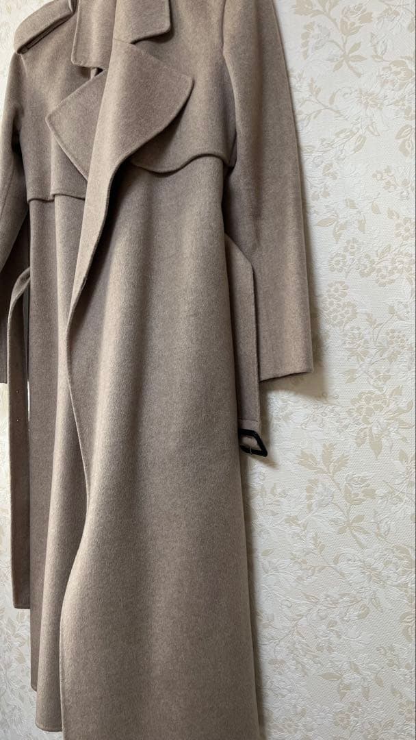 Josephカシミヤウールベージュ ロングコート ベルト付き