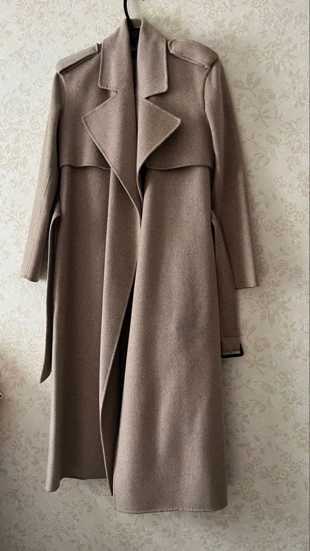 Josephカシミヤウールベージュ ロングコート ベルト付き