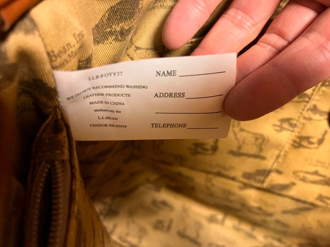 美品　希少　L.L.Bean レザートートバッグ 大容量　ブラウン