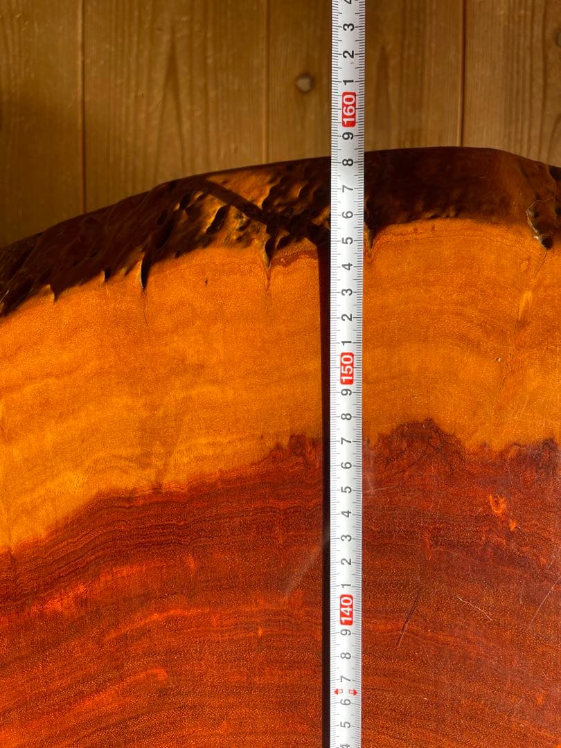 一枚板座卓 ブビンガ　テーブル　輪切り　円形木製座卓 光沢仕上げ