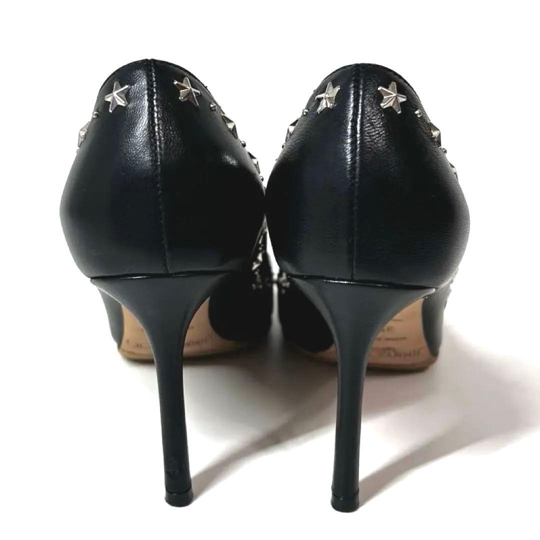 極美品　JIMMY CHOO スタッズ　パンプス ブラック35 1/2
